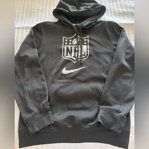 NFL Men's Dark Gray Pullover Hoodie with White Logos
